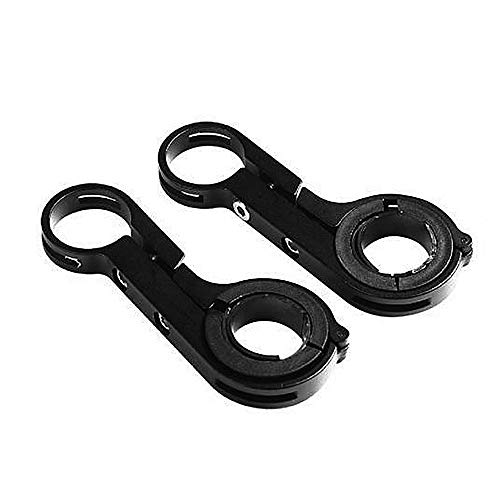 Merssavo Bicycle Double Handlebar Extender Extensions Bike Mount Holder Dual Clamp Carbon Fiber Bracket Light Lamp Phone Mount Stand Space Saver 7.88 inch/20cm(Black)