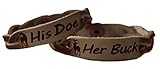 Buck and Doe Leather Couples Bracelets In Brown Leather