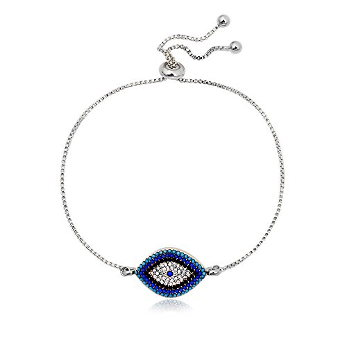 Senfai classics evil eye adjustable bracelet with yello…