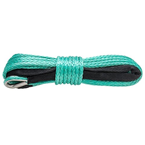 Bang4buck 1/4 x 50' 8200 LB Breaking Strain Synthetic Winch Rope Tow Strap Line Cable For ATV UTV W/Sheath (Green)