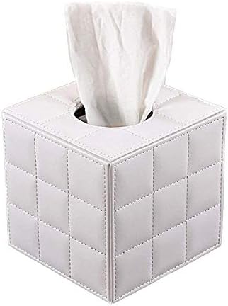 sswellshopping Tissue box cover PU leather square roll box protective cover napkin tray