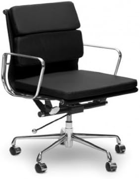 Stonebutterfly Eames Style EA217 Low Back Soft Pad Leather Office Chair - Black - Qty: 1