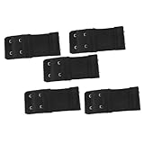 Allegra K 5 Pcs Black Dual Rows Adjustable Bra Extender Hook w Eye Tape for Women