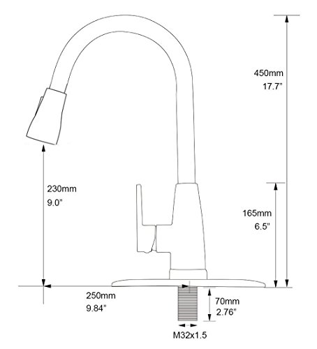 Hotis Modern High Arc 1 or 3 Hole Single Handle Stainless Steel Prep Sprayer Pull Out Pull Down Sprayer Kitchen Sink Faucet,Brushed Nickel with Deck Plate
