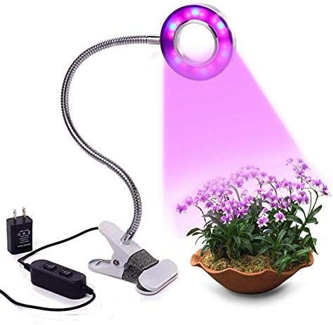 GROWSTAR Led Grow Light 10W Plant Light Desk Grow Light with 360° Adjustable Gooseneck for Office/Home/Indoor Plants and House Flowers