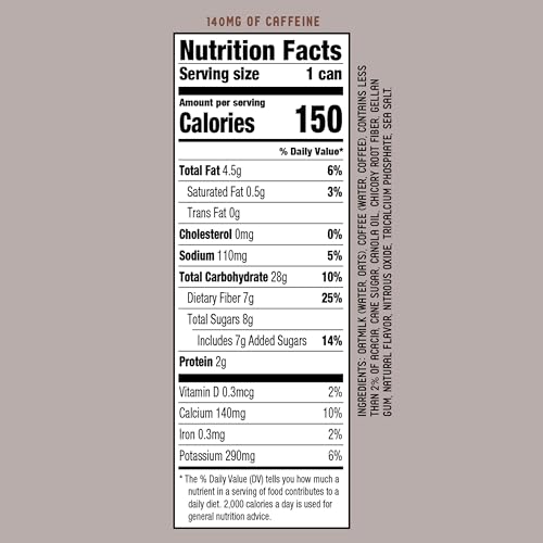 LA COLOMBE COFFEE, OATMILK DOUBLE LATTE, 11 FL OZ CANS (PACK OF 12), COFFEEHOUSE QUALITY COLD BREW, SPECIALTY GRADE COFFEE BEANS, READY-TO-DRINK ON-THE-GO