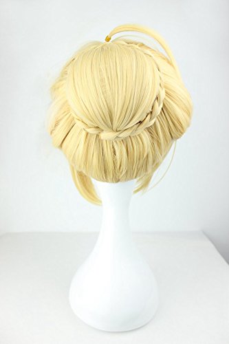 Ladieshair Cosplay Perücke Fate Zero – Saber, Hellblond, 45 Cm Länge, Aus Kanekalon