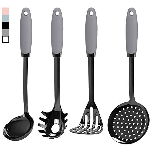 Country Kitchen 4 Pc Stainless Steel Cooking Utensil Set with Silicone