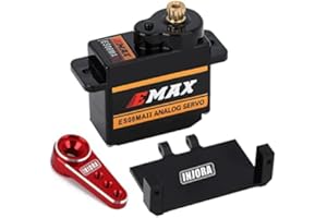 INJORA RC Servo Steering Servo with Servo Mount and Horn for RC Car Boat Model Parts Axial SCX24 Upgrade Parts（Red）