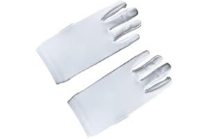 LABRIMP Kids Costume Gloves White Elastic Spandex Gloves for Children Ages 11-14 Halloween Party Dance Performance Accessorie