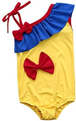 Fartido Baby Girl Mickey Mouse Swimsuit Bowknot Single Strape Bikini Ckohtes