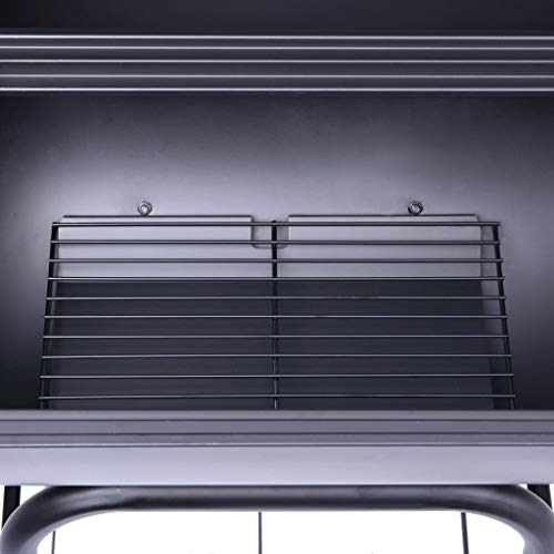 Festnight Holzkohlegrill Smoker mit Unterer Ablage Holzkohle Grill Grillkamin Standgrill Räucherofen Zubehör Schwarz – Bild 6