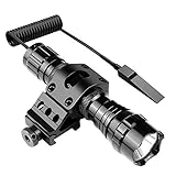 Feyachi FL11 Flashlight 1200 Lumen LED Light with Picatinny Rail Mount for Outdoor, Rechargeable Batteries and Pressure Switch Included