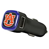 NCAA Auburn Tigers USB Car Charger, Black, 3.1 mAh