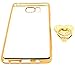 Galaxy Note 7 Case, Bastex Ultra Thin Clear Luxury TPU Gold Bumper Case Cover with Attachable Heart Diamond Ring Holder for Samsung Galaxy Note 7