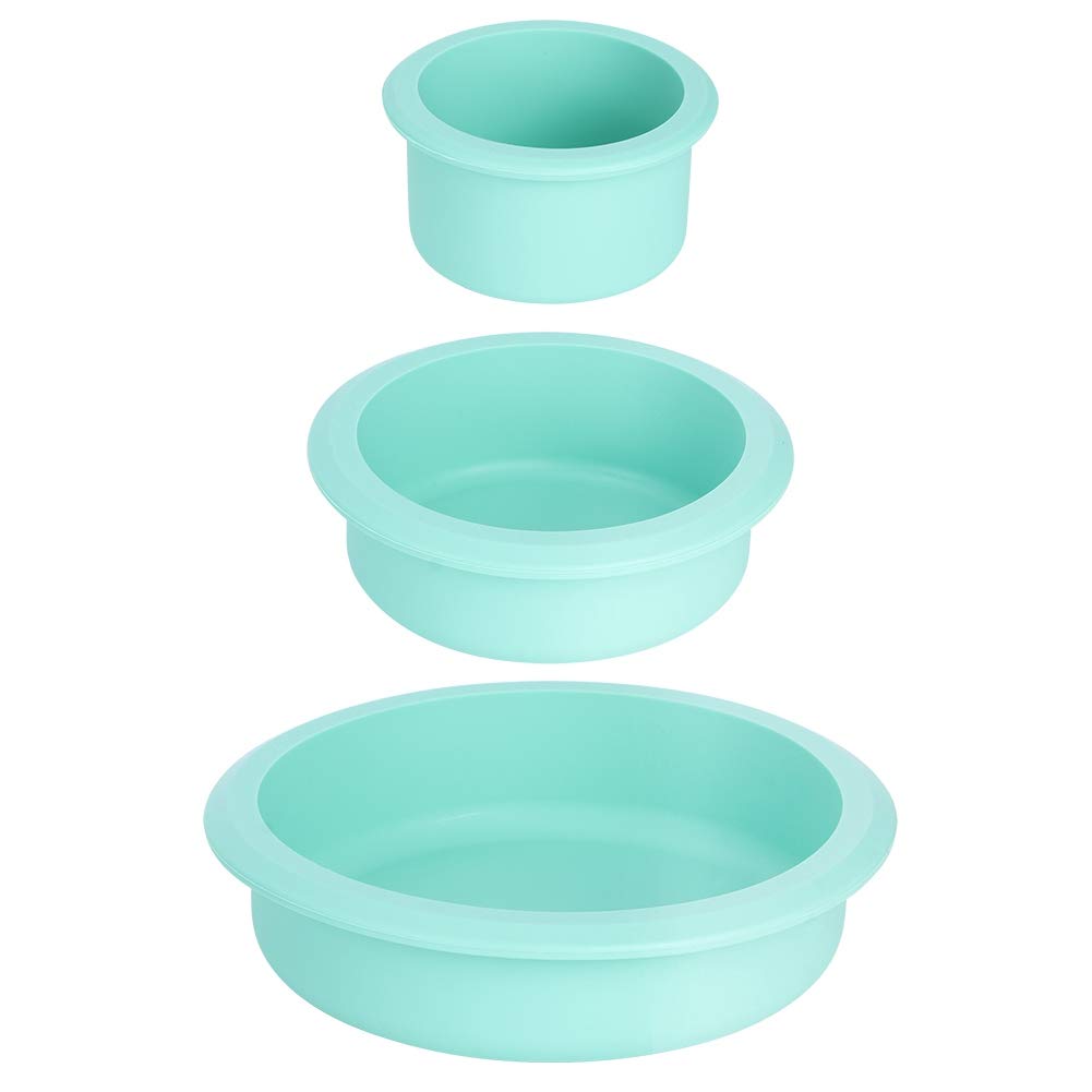 3 Tier Silicone Round Cake Mould Cake Pan Set Cake Molds Bakeware Pan Round Baking Tray for Birthday Wedding Christmas Party