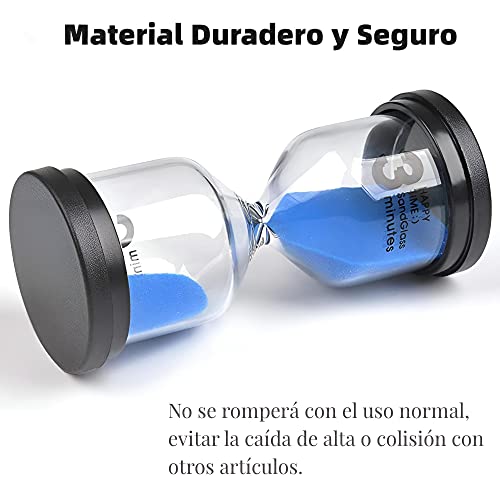 Reloj de Arena de 6 Piezas, Temporizador de Arena para Niños 1/3/5/10/15/30 Minutos para Cocinar, Hornear, Juego, Ejercicio, Temporizador de Reloj de Arena para Decoración de la Oficina en el Hogar