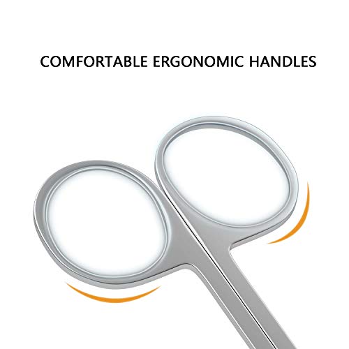 image for Hore Nose Hair Scissors 3 Pairs Curved and Rounded Facial Hair Scissor