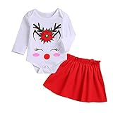 Littay Toddler Kids Baby Girl Christmas Deer Print