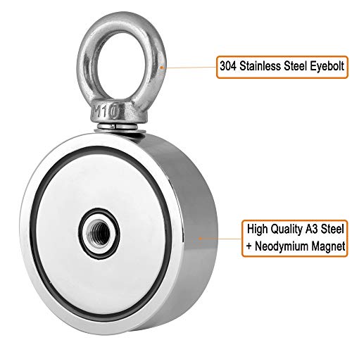 image for HHOOMY SDouble Lifting Ring Neodymium Magnet (Double-Sided Magnetic) R