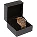 Wood Grain Handmade Mens Walnut Wood Natural Wooden Watch with Genuine Brown Leather Band