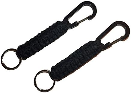 Paracord Keychains with Carabiners (2 Pack) (black)
