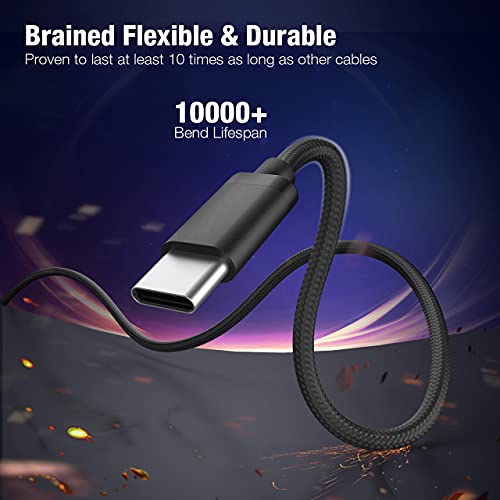 USB C to USB C Cable 60W 5 Pack[3/3/6/6/10FT] UPoweradd Type C Fast Charging Cable Compatible with Samsung Galaxy S21 S21+ S20+ S10 Note 20 Ultra 10, MacBook Air/Pro, iPad Pro/Air 2020, Pixel 4/3 XL