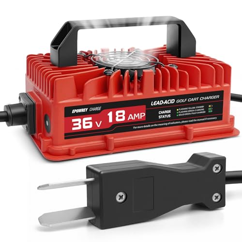 EPOWREY 18 Amp 36 Volt Golf Carts Battery Charger for EZGO & Yamaha with Crowfoot Plug