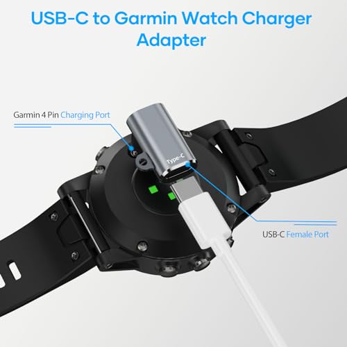 USB C to Garmin Watch Charger Cable Adapter 4-Pack,Type-C Garmin Charging Cord Adapt for Vivoactive 5 6 4S,Fenix 8 7 7X 6 Pro Solar,Venu 4 3 3S SQ,Forerunner 165/55/970/965/265,Tactix,Instinct,Epix 2