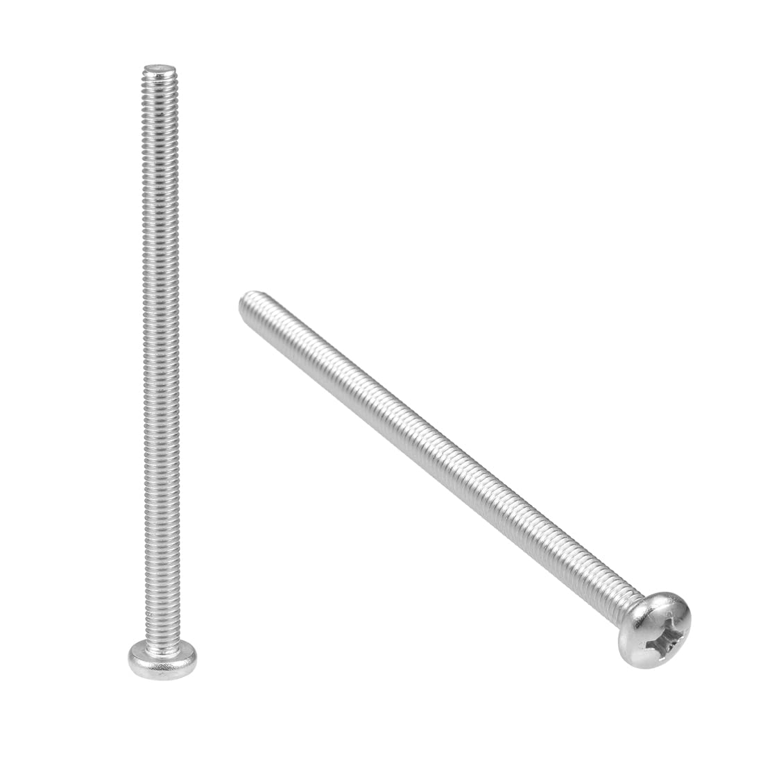 sourcing map M6x100mm Machine Screws Phillips Cross Pan Head Screw 304 Stainless Steel Fasteners Bolts 5Pcs