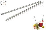 Fashionclubs Stainless Steel Milkshake Drinking Straws Smoothie Straw Set, 12 Inches Long x 0.3 Inches (2 Set Only)