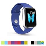 WantsMall Soft Silicone Sport Style Replacement iWatch Strap for Apple Watch Models - 42mm - Royal Blue