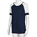 Lisingtool Women's Lace Short Sleeve T-Shirt Tee Blouse Casual Tops (L, Deep Blue)