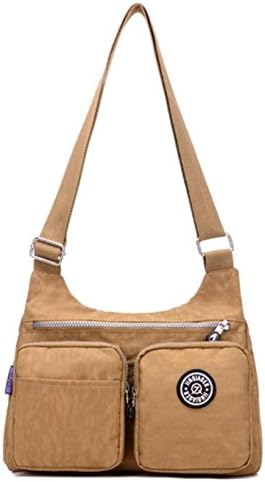 Lightweight Crossbody Bag,Fashion Messenger Bags,Water-resistant Nylon Purses and Shoulder Handbags for Women&amp;Girls (Khaki)