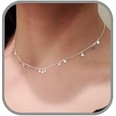 925 Sterling Silver Dainty Disc Dangle Choker Necklace/Disc Choker Necklace/Fine Quality Silver/Layering Choker/Gift for Her