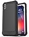 Encased Heavy Duty iPhone Xs MAX Case with Clip - Military Grade Belt Case with Holster and Tempered Glass Screen Protector (Matte Black)