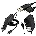Combo Rapid Car Charger, Home Wall Charger and USB Data Charge Sync Cable for Straighttalk Samsung Galaxy Proclaim S720C