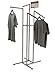 Clothing Rack – Heavy Duty Chrome 4 Way Rack, Adjustable Arms, Square Tubing, Perfect for Clothing Store Display With 2 Straight Arms and 2 Slanted Arms, Takes Up Only 32 Inches of Floor Space