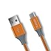 IMKEY Premium 10 Feet Tangle-Free Braided Micro USB 2.0 Sync Data Fast Charging Cable For Samsung Galaxy S7/ S6 / Edge, S4/ S3/ Note 5 / 4 / 2,Google Nexus,LG,Nokia,Blackberry And More - (Orange)