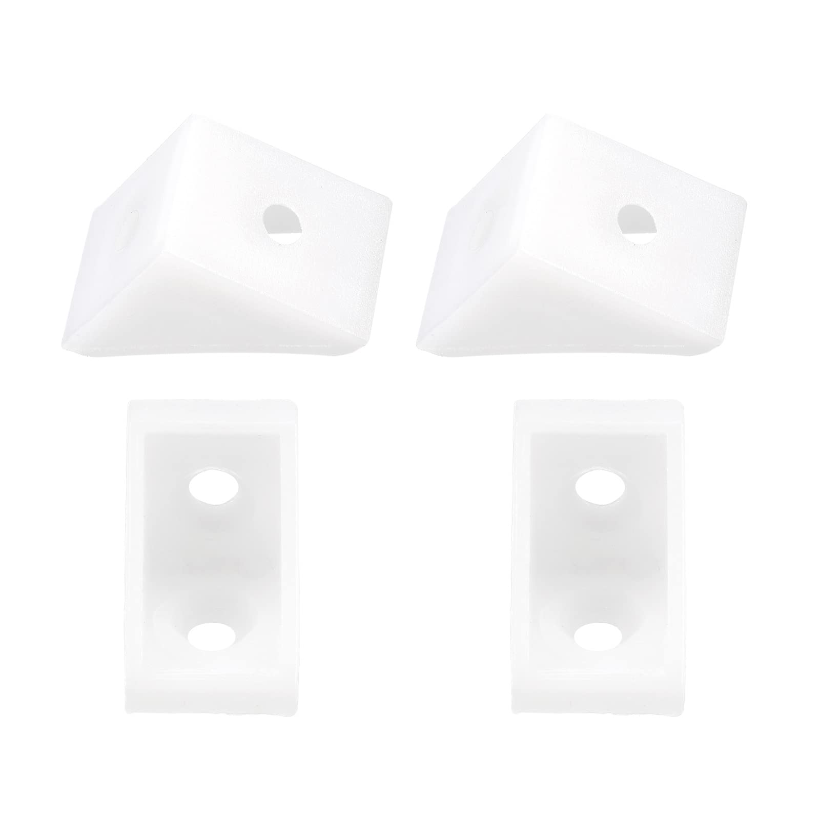 DTGN 20x20x15mm(LxWxH) Plastic Corner Brackets -20Pack - Good for Furniture Repairing - 2 Holes L Shape Right Angle Brace - White