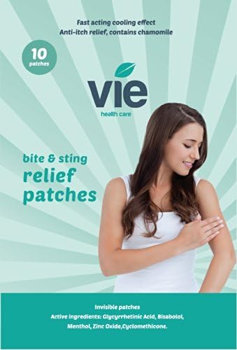 Vie Patch-Amazing Bite &amp; Sting Anti-itch Relief Invisible Patches Totally Natural Ingredients Deet (10 Patches) by Vie Patch