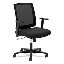 basyx by HON HVL511 Mid-Back Task Chair, Black Mesh Fabric