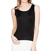 Women's Vest Mulberry Silk Round Neck Knit Silk Tank Top Sleeveless T-Shirt Camisoles Tank Undershirts