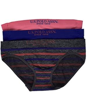 Women's 3 Pack Seamless Hi-Cut Brief Panties Set