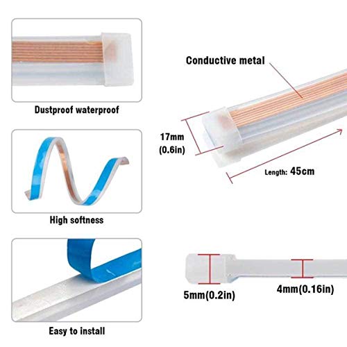 Ultrathin Flexible Led Light Strip 2 Pcs 18 Inch Dual Color LED Headlight Surface Strip Tube Light White & Amber Daytime Running Light Waterproof,Decorative Lamp,Running Light,Turn Signal Light(45CM)