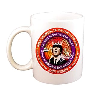 NA John Lennon RIP Rock Singer Cup Mug, né Astrologie Balance Zodiac Metal Dragon - Les Beatles, Paul McCartney, John Lennon, RIngo Starr, George Harrison