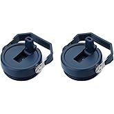 2 pack Tumbler Lid for Stanley IceFlow 20 oz 30 oz Spill Proof Tumbler Cover with Handle and Straw(30 oz,Blue)