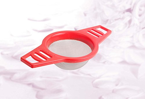 Krishna Handmade INDIAN Small Plastic Coffee STRAINER - 2 Nos/Coffee Strainer Mesh with Plastic Handle/SS Mesh Tea Filter/Plastic Mesh Water Strainer/Colour - Red & Blue/[Krish-Misc-PL18] - Thumbnail 2