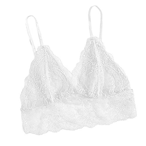 Moilant Women Sexy Lace Bra Lingerie Plus Size Vest Sleepwear Soft Comfortable Pajamas White