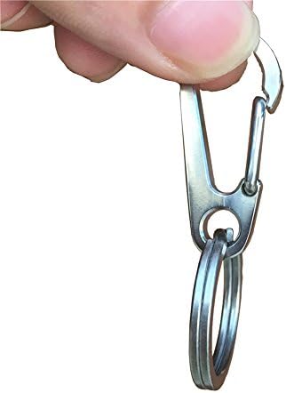 Atous Titanium Key Hook with Ring Hang Quickly Buckle (Ti)